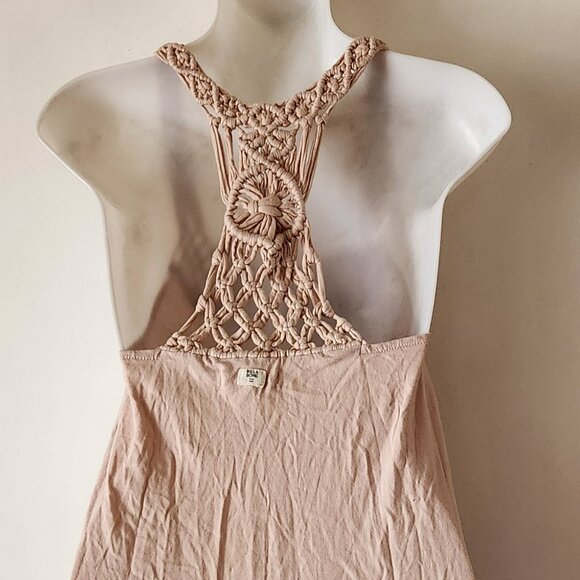 Billabong halter sundress sz S crochet shell pink racer back GUC - Picture 3 of 4